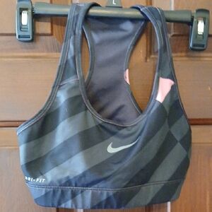 Nike Women's Dri-FIT Sports Bra - Black and Pink
